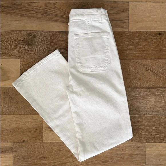 Reformation Alyssa High Rise Wide Leg Long Jeans in Vintage White - Picture 10 of 10